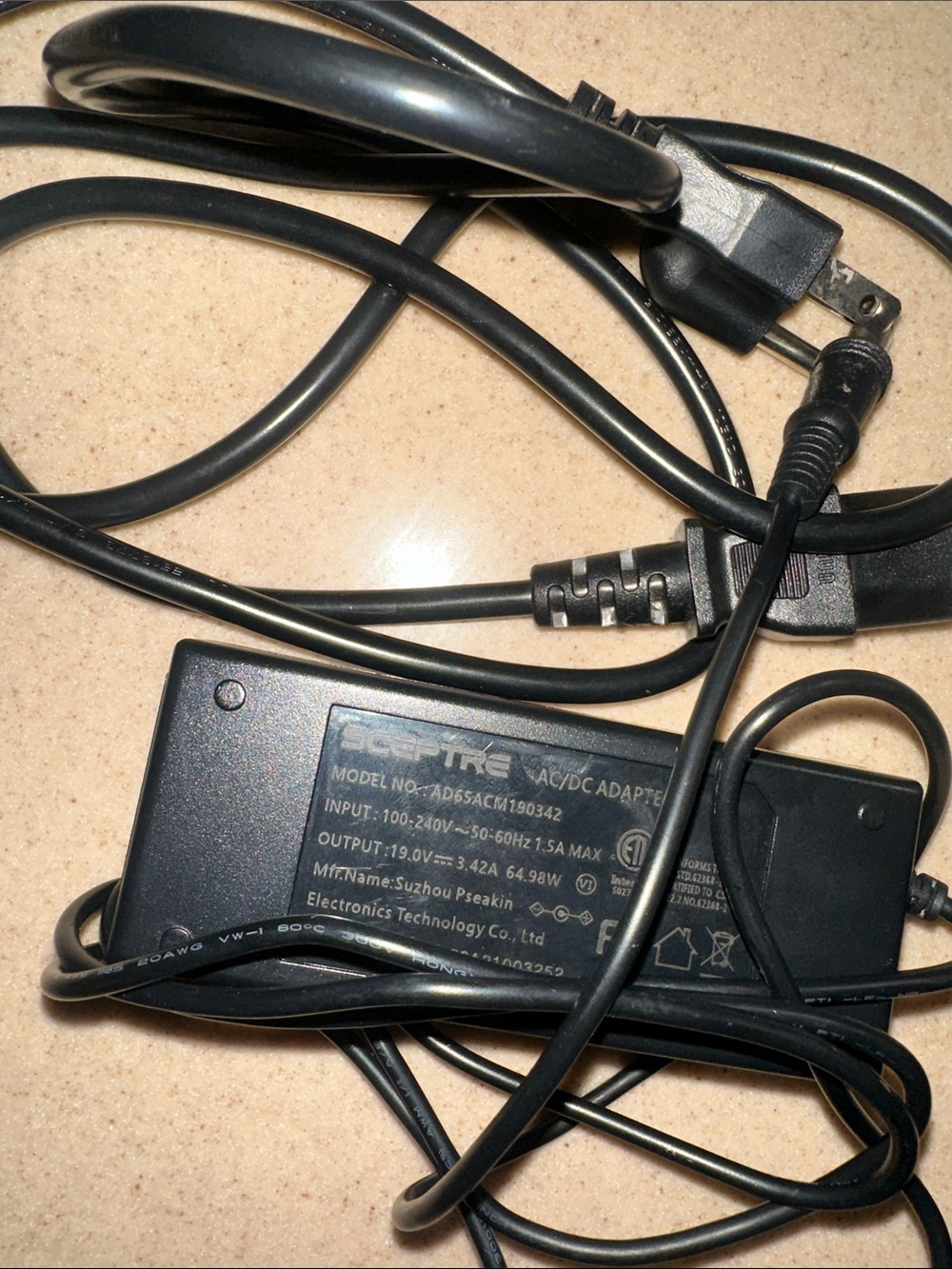 Sceptre AC/DC Adapter - Black Power Supply